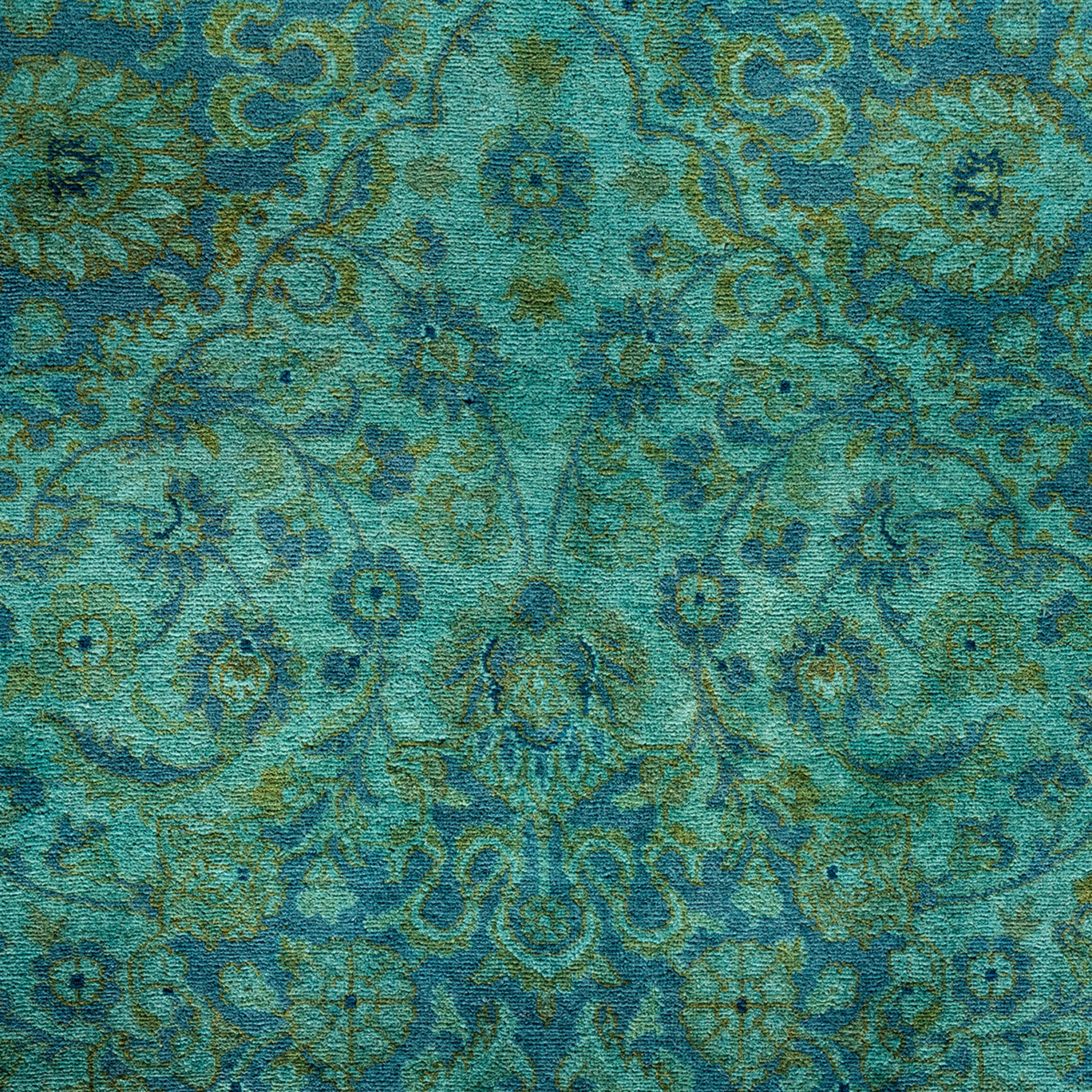 Teal Overdyed Wool Rug - 10'2" x 14'6"