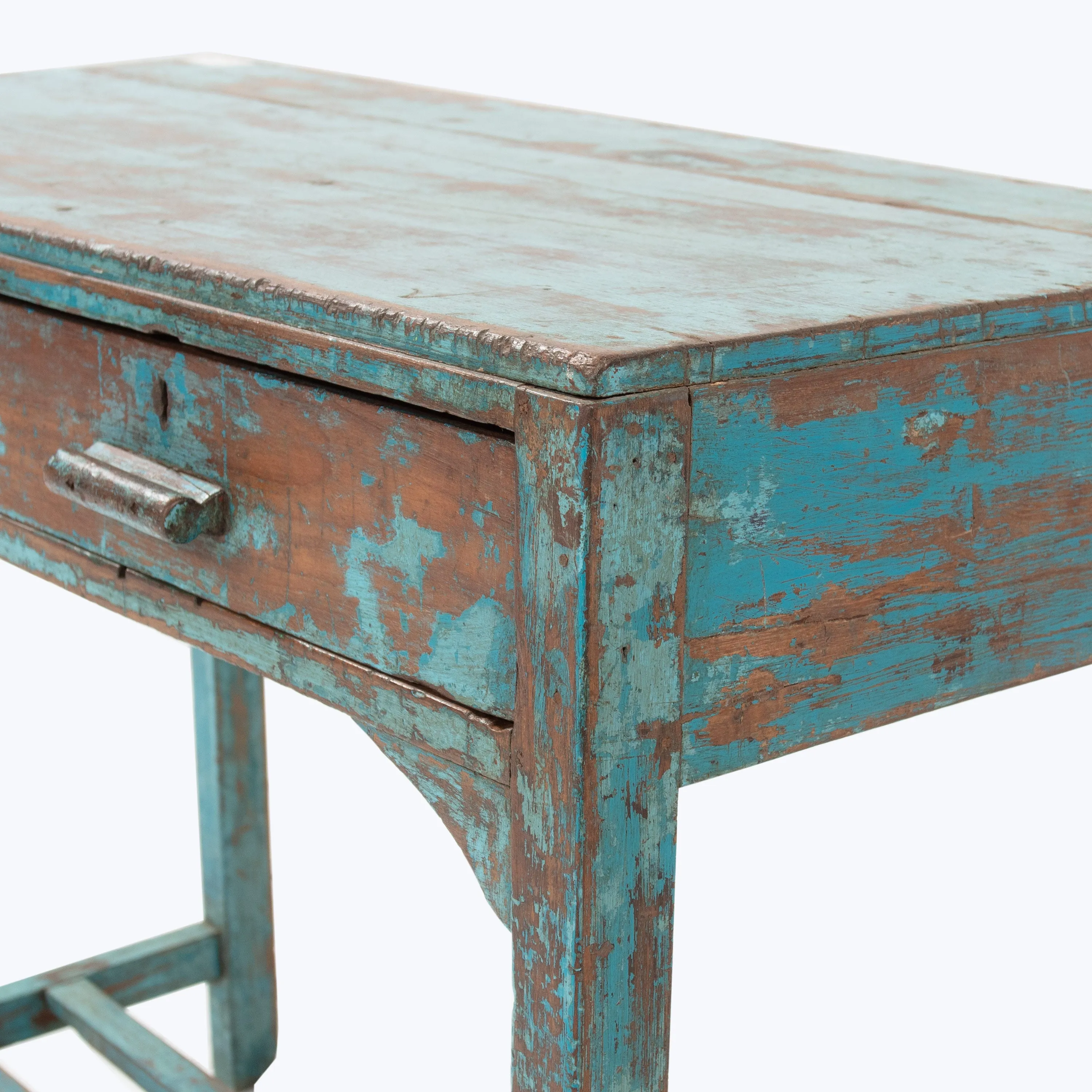 Vintage Teal 2-Drawer Console
