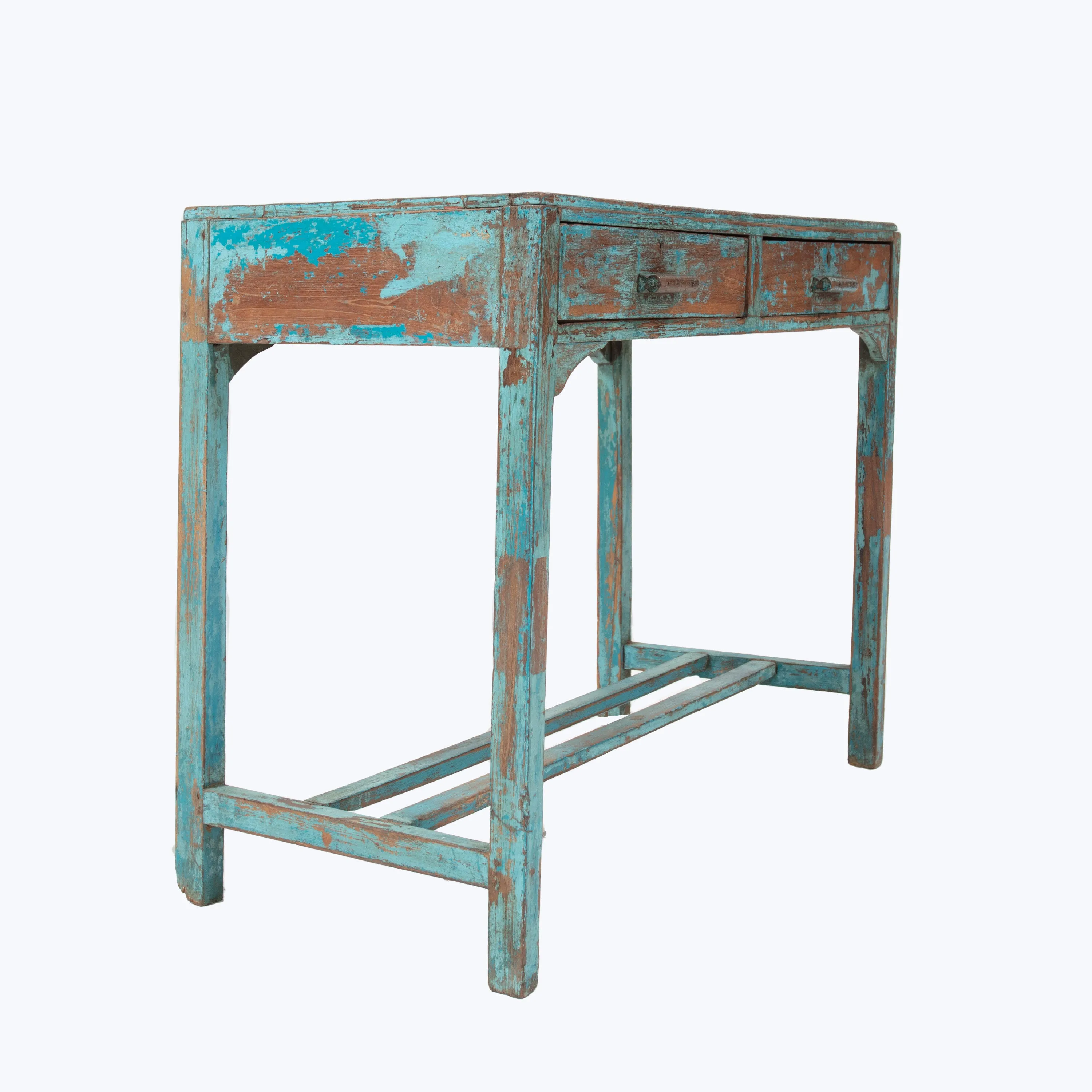 Vintage Teal 2-Drawer Console