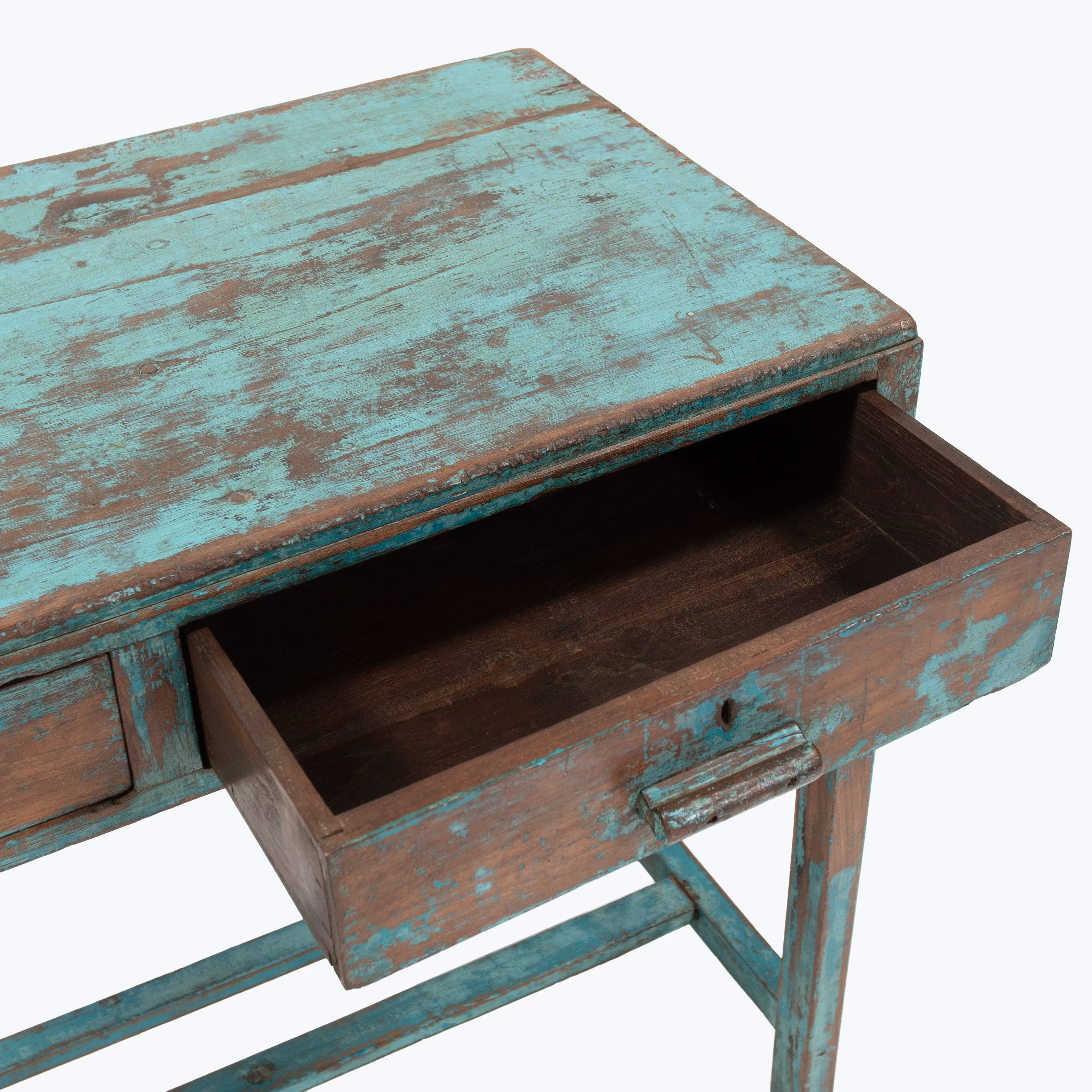 Vintage Teal 2-Drawer Console