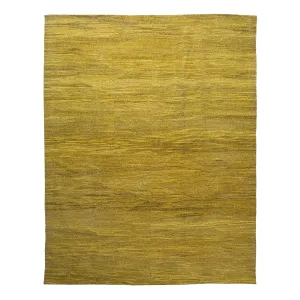 Yellow Flatweave Wool Rug - 10' x 13'