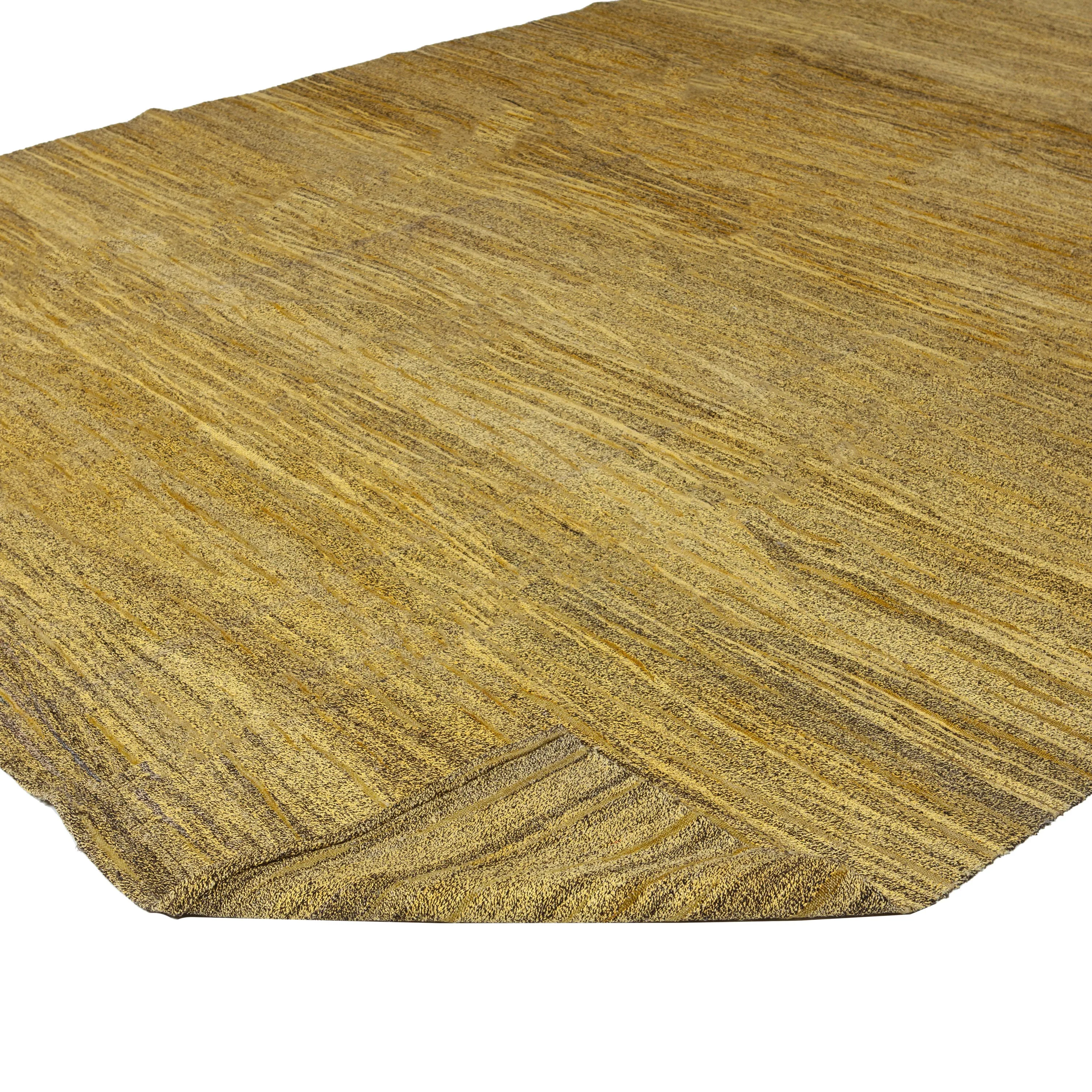 Yellow Flatweave Wool Rug - 10' x 13'