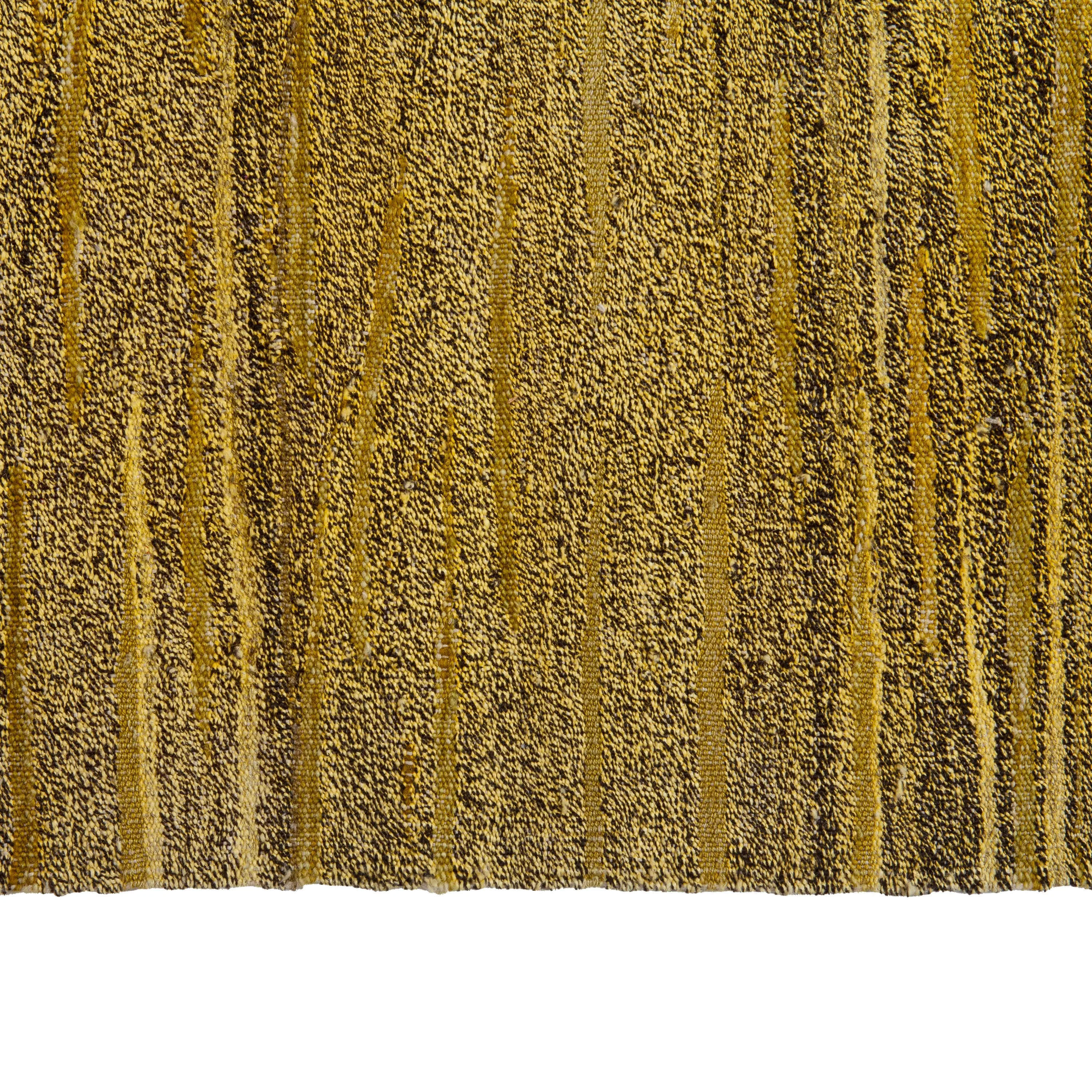 Yellow Flatweave Wool Rug - 10' x 13'
