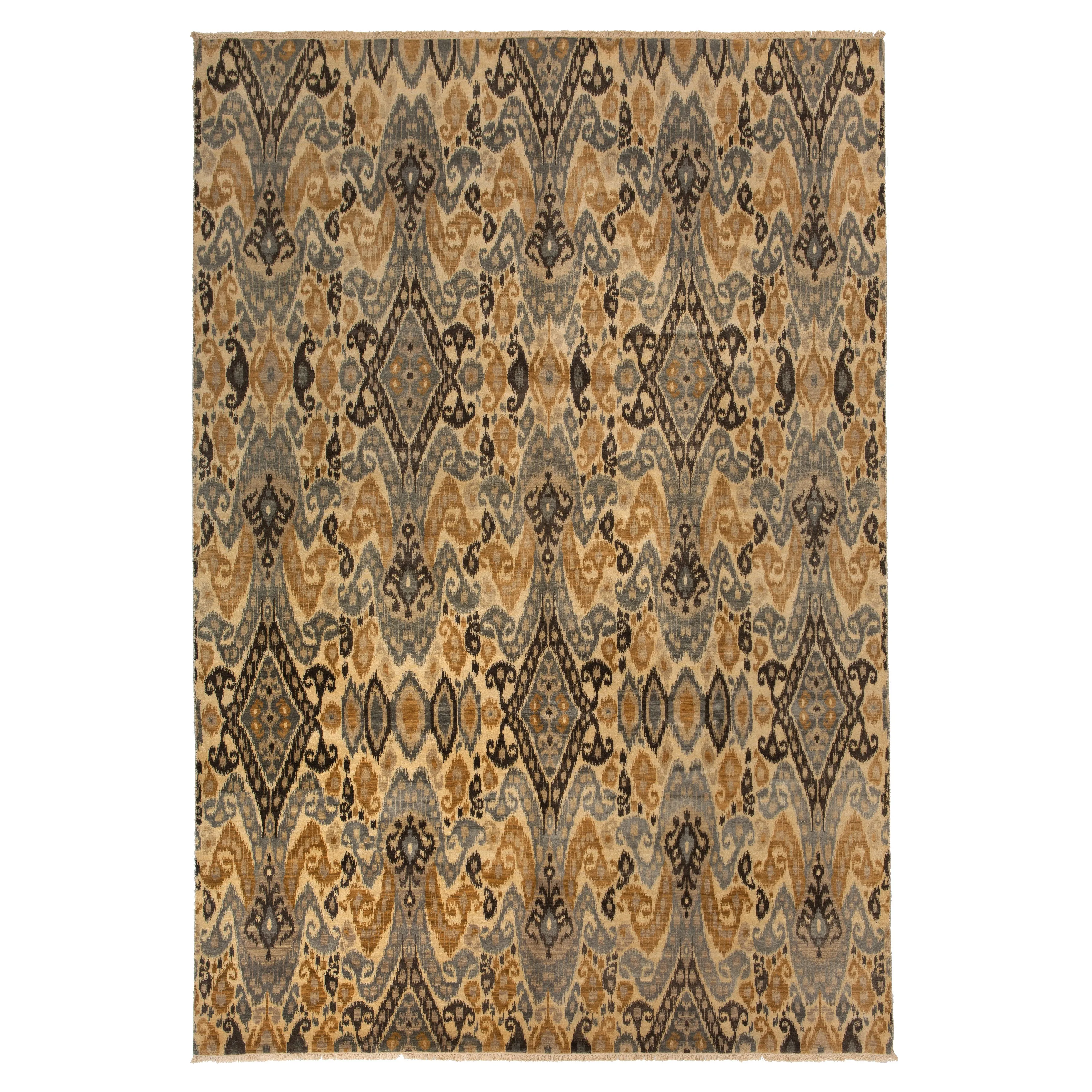 Yellow Modern Wool Rug - 9'1" x 12'2"