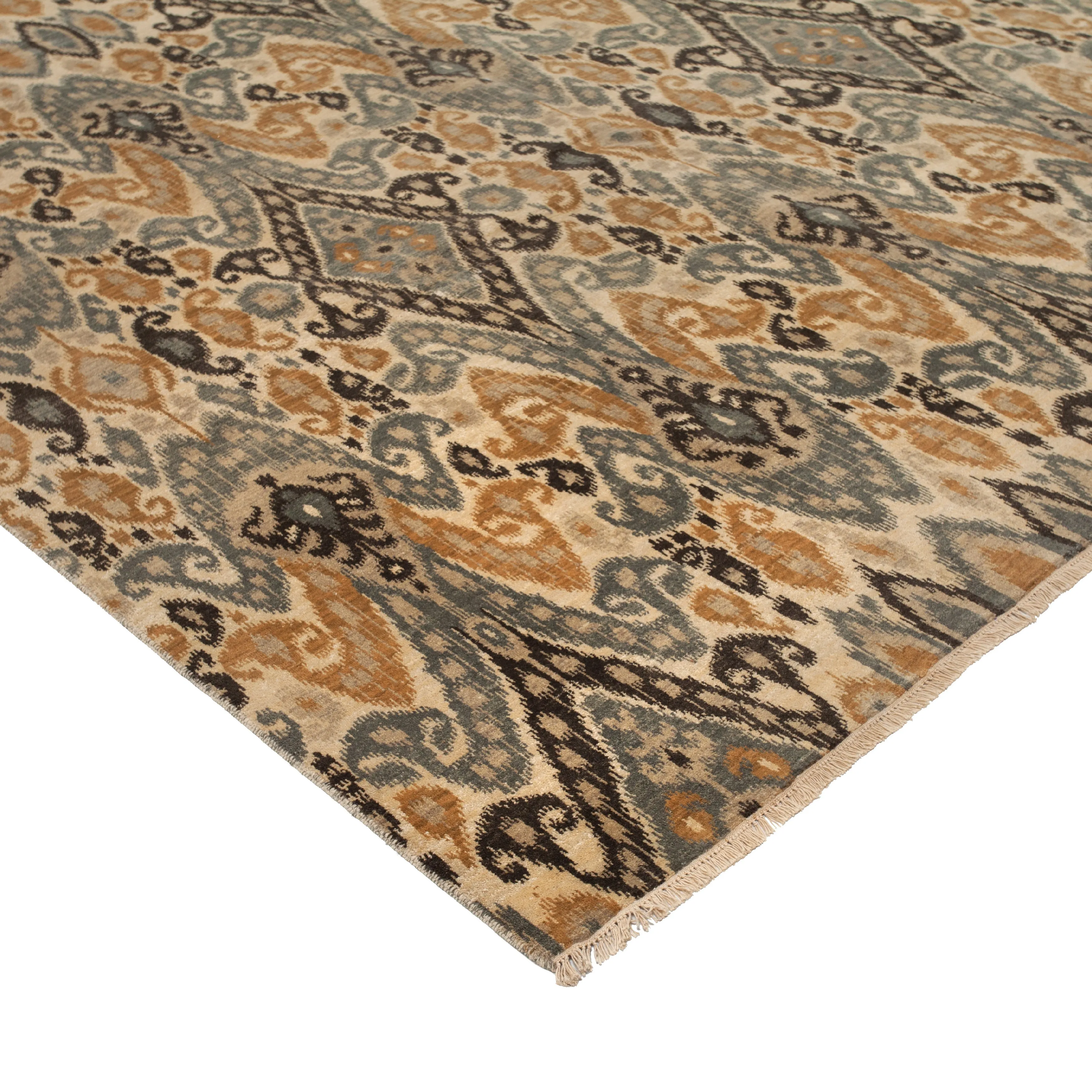 Yellow Modern Wool Rug - 9'1" x 12'2"