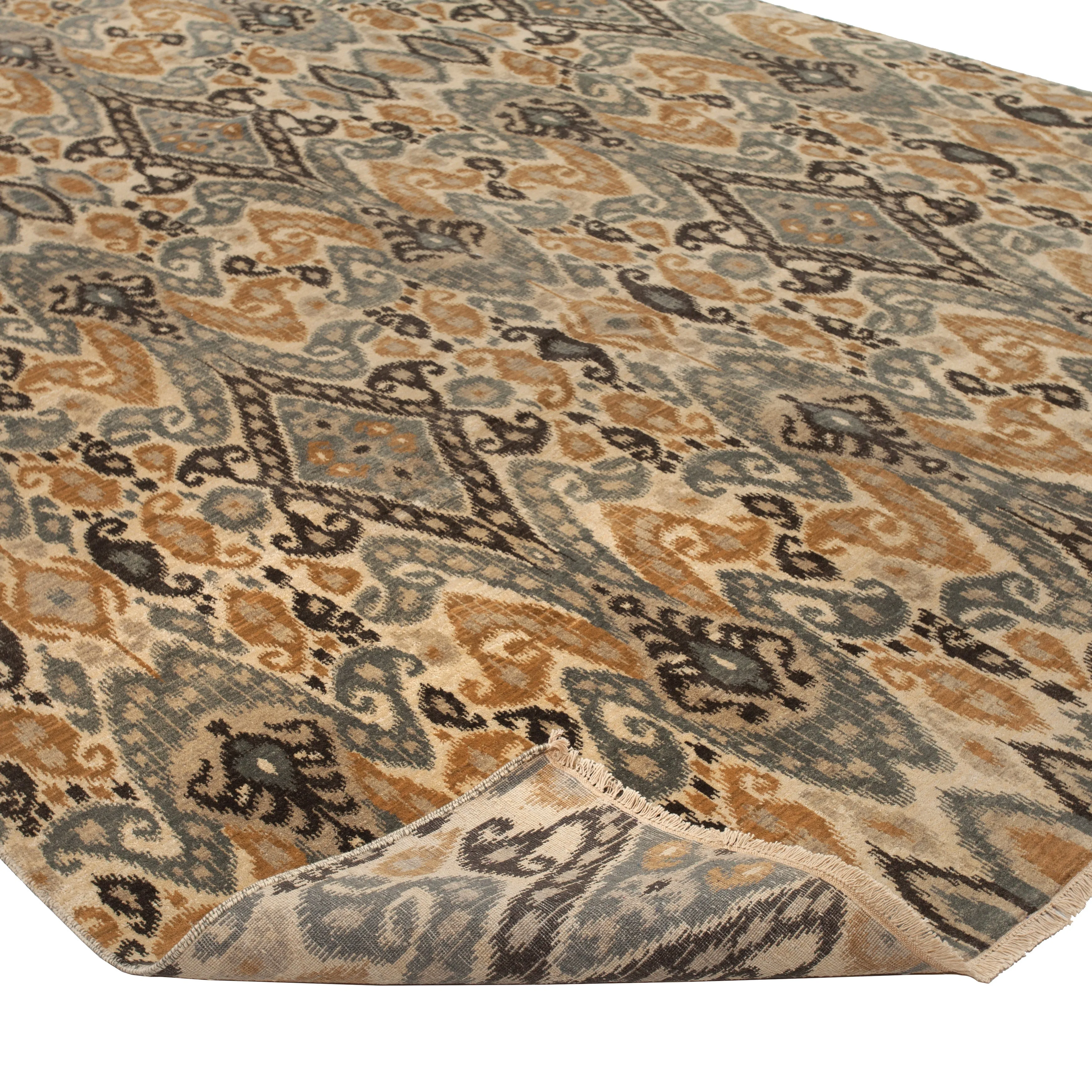 Yellow Modern Wool Rug - 9'1" x 12'2"