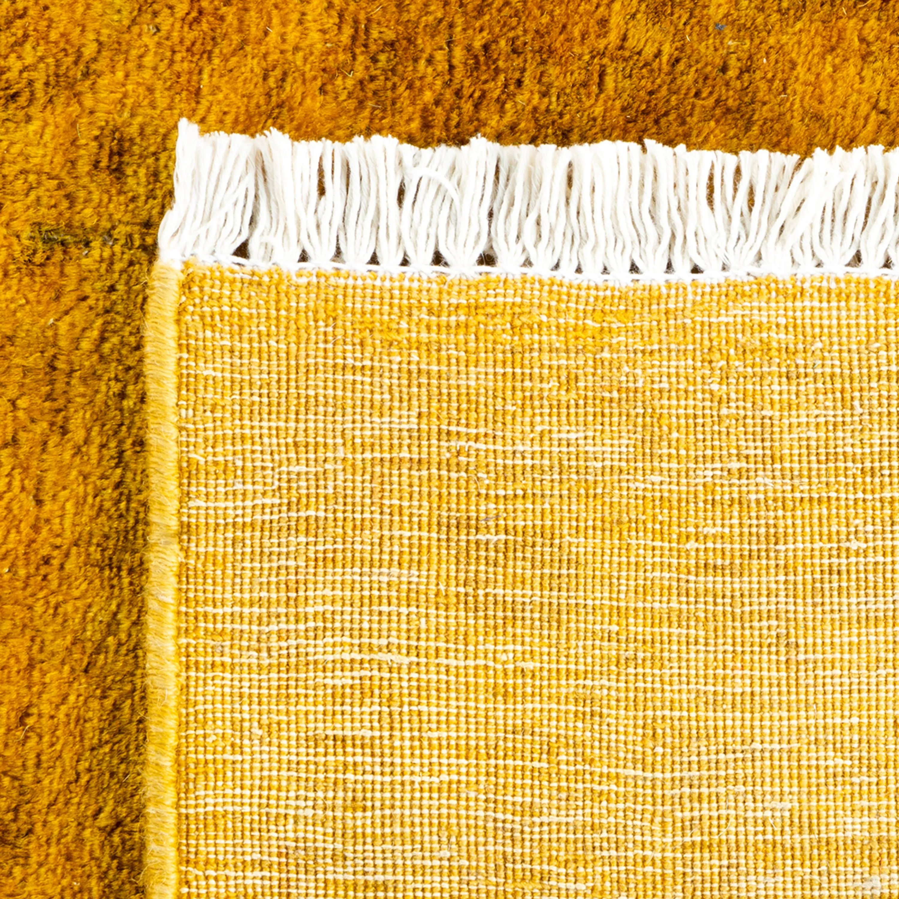 Yellow Overdyed Wool Rug - 3'2" x 4'6"