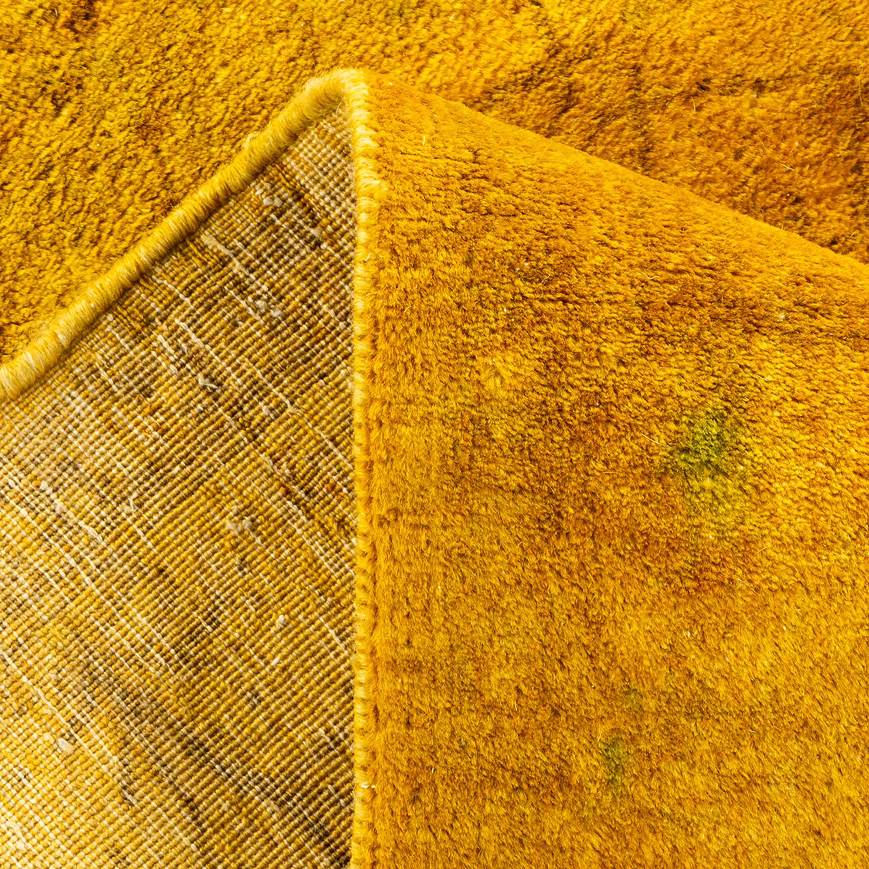Yellow Overdyed Wool Rug - 3'2" x 4'6"