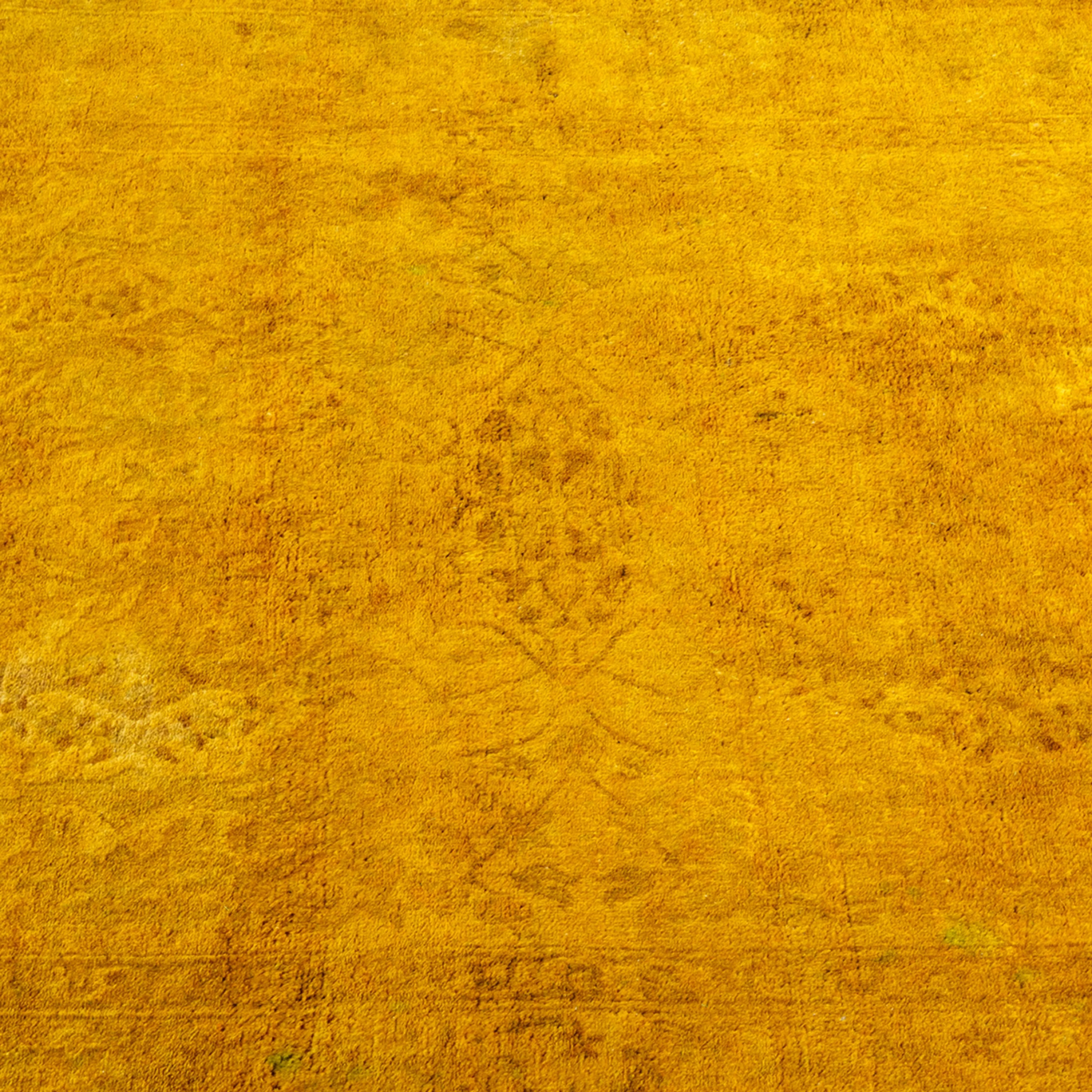 Yellow Overdyed Wool Rug - 3'2" x 4'6"