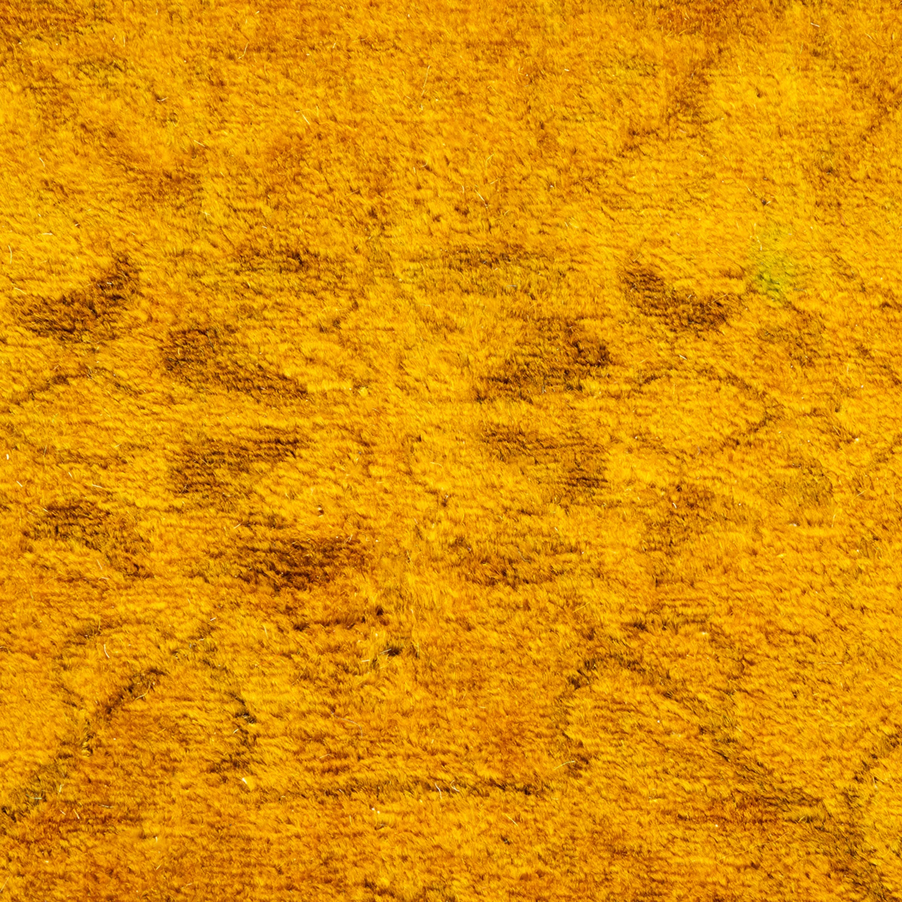 Yellow Overdyed Wool Rug - 3'2" x 4'6"