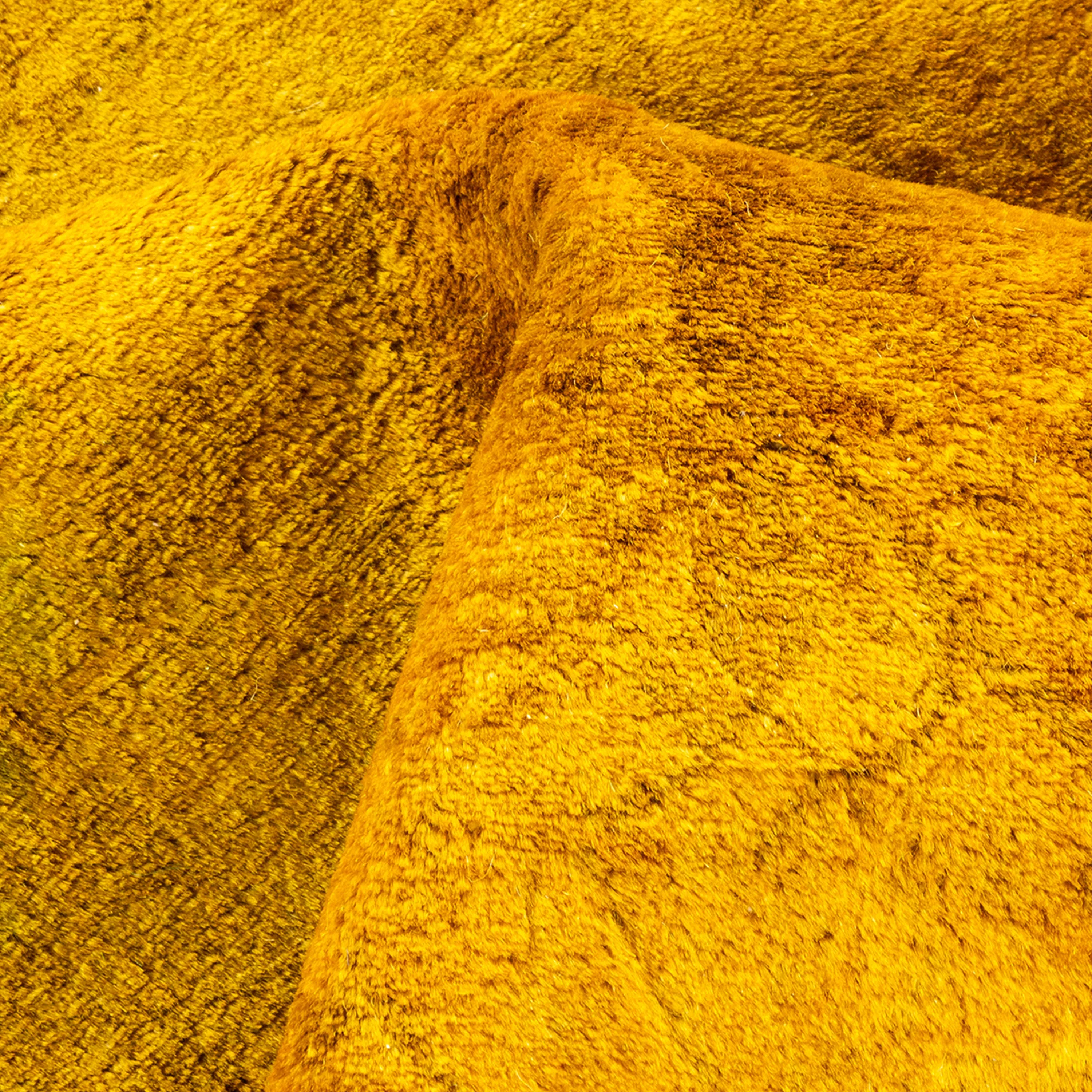 Yellow Overdyed Wool Rug - 3'2" x 4'6"