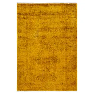 Yellow Overdyed Wool Rug - 3'2" x 4'6"