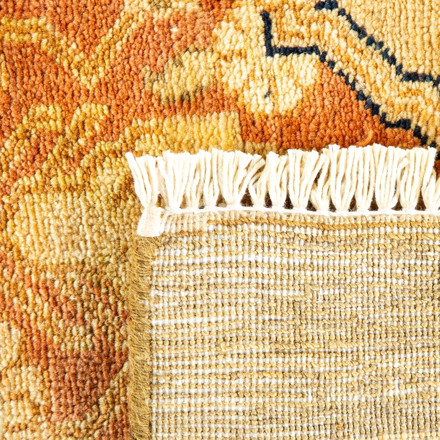 Yellow Traditional Wool Rug - 10'1" x 13'9"