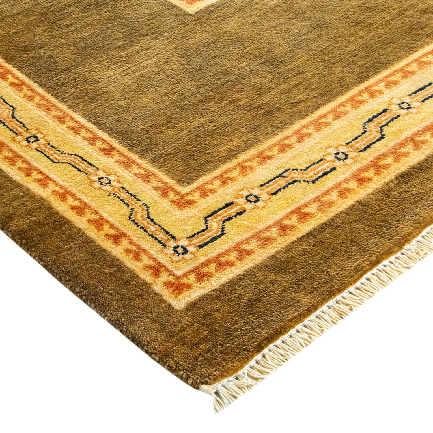 Yellow Traditional Wool Rug - 10'1" x 13'9"