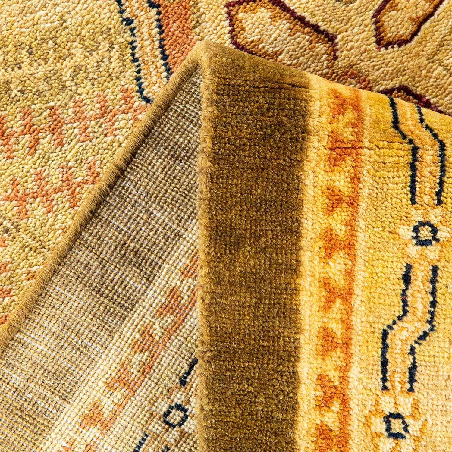 Yellow Traditional Wool Rug - 10'1" x 13'9"