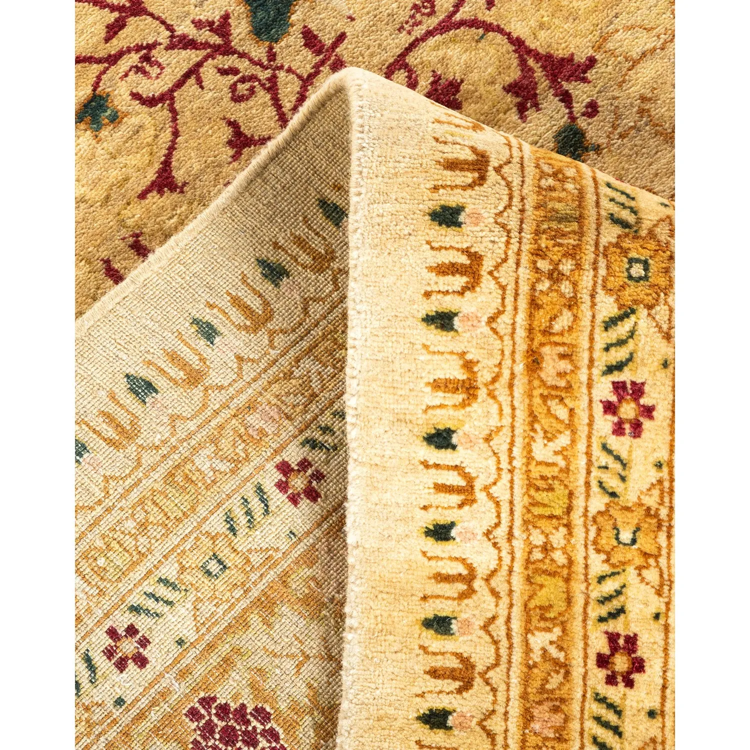Yellow Traditional Wool Rug - 12'1" x 20'