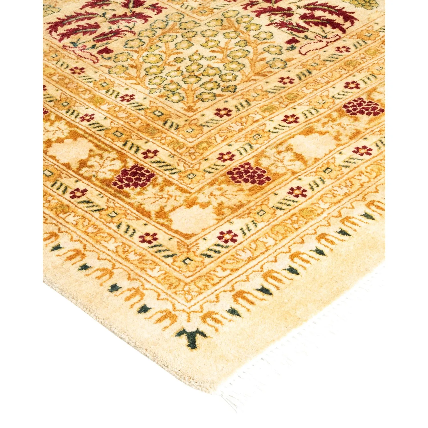 Yellow Traditional Wool Rug - 12'1" x 20'
