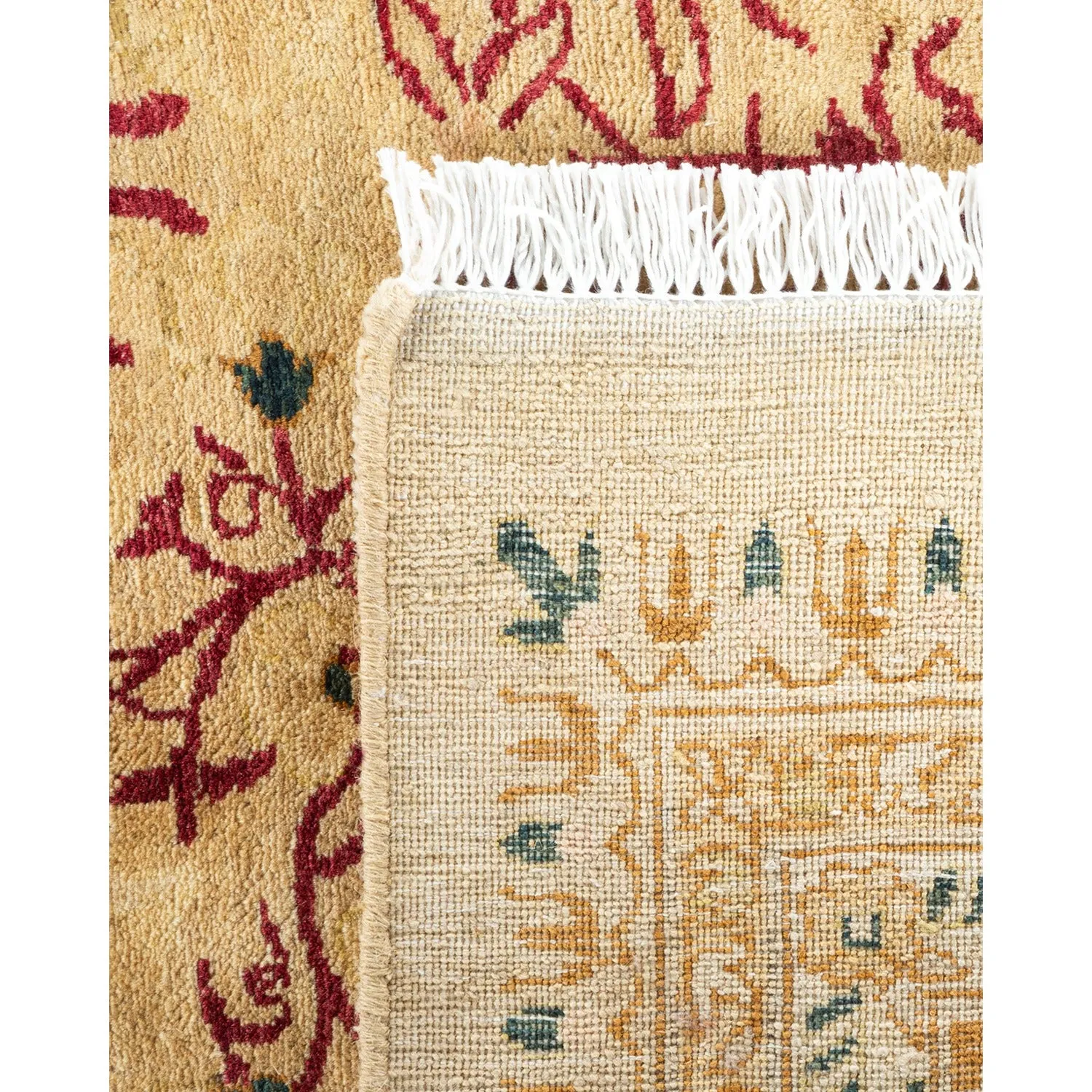 Yellow Traditional Wool Rug - 12'1" x 20'