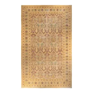 Yellow Traditional Wool Rug - 12'1" x 20'