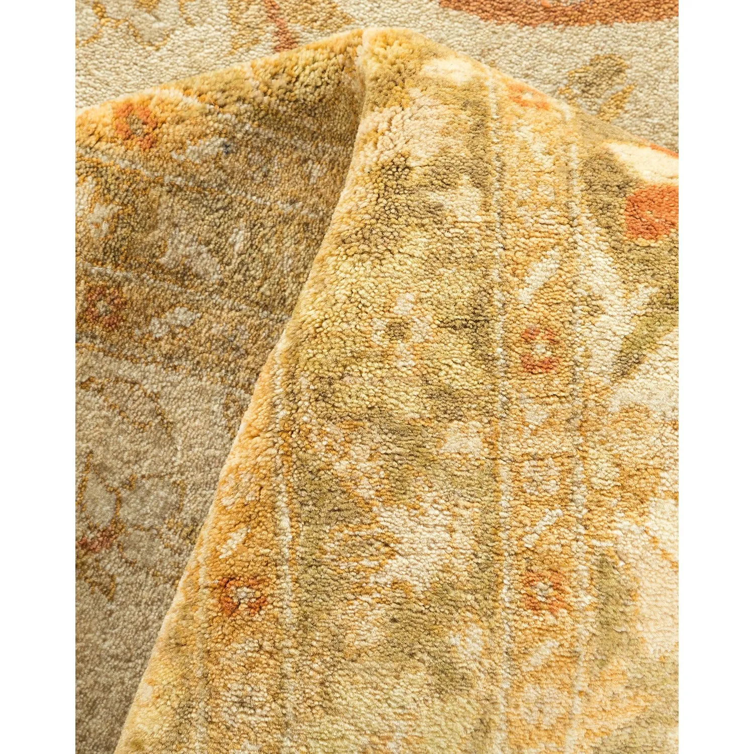 Yellow Traditional Wool Rug - 12'4" x 15'2"
