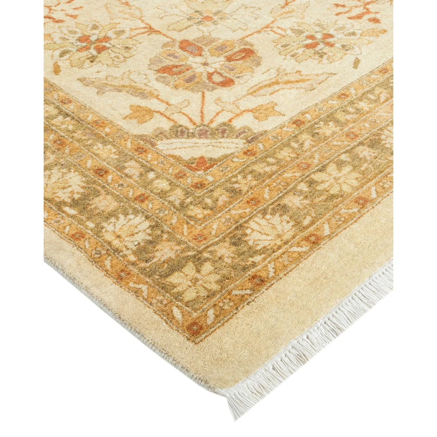 Yellow Traditional Wool Rug - 12'4" x 15'2"