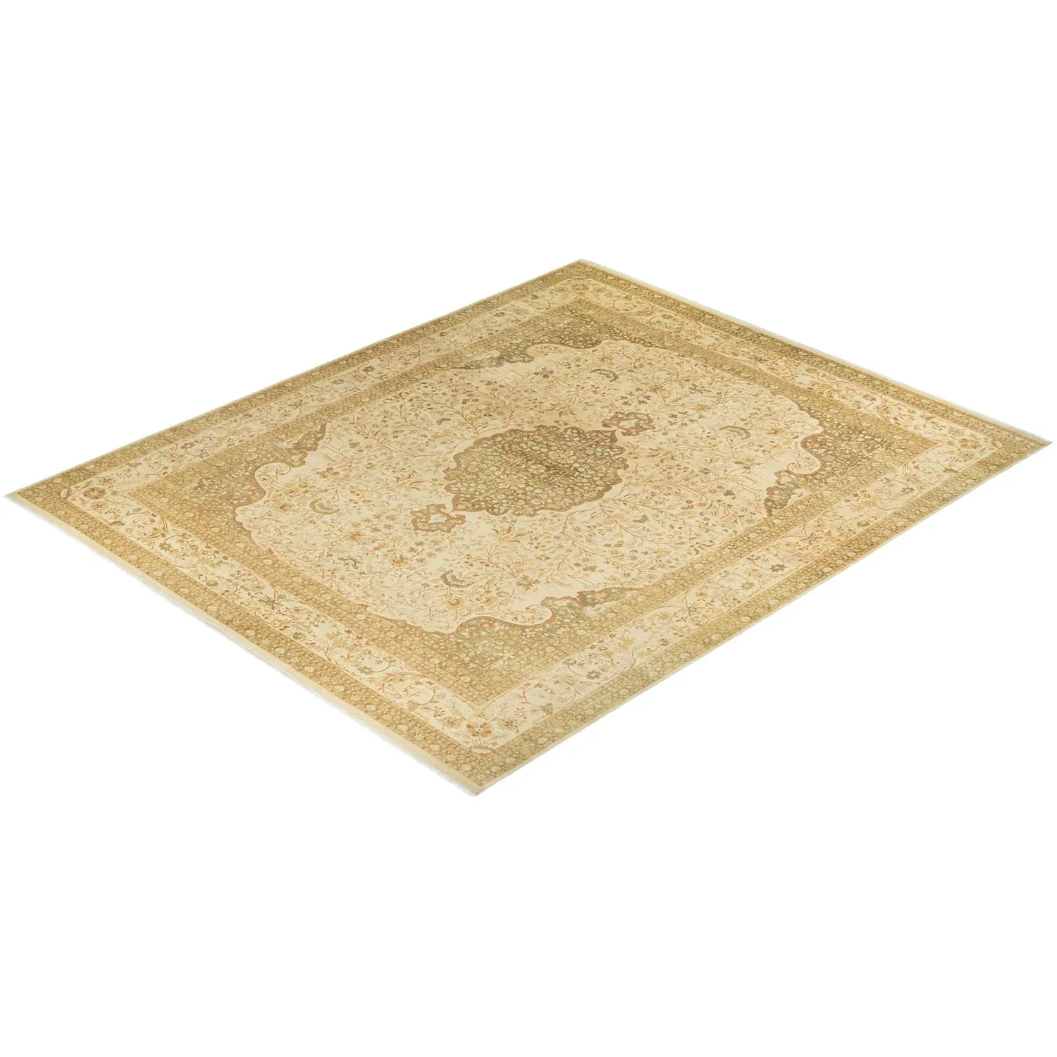 Yellow Traditional Wool Rug - 12'4" x 15'2"