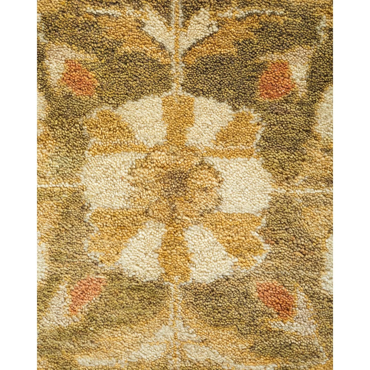 Yellow Traditional Wool Rug - 12'4" x 15'2"