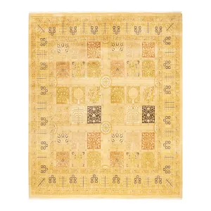 Yellow Traditional Wool Rug - 8'2" x 8'4"