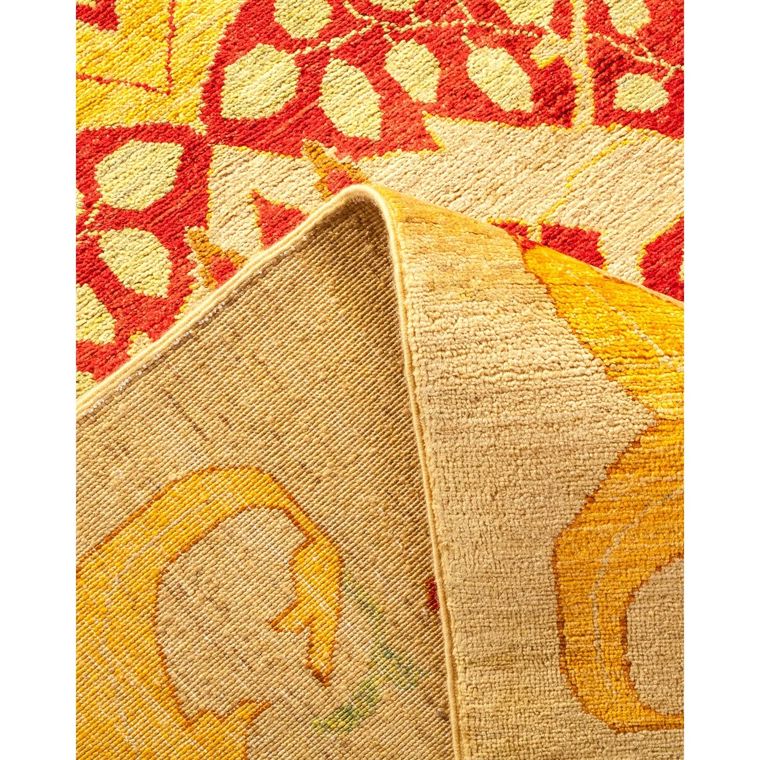 Yellow Transitional Wool Rug - 9'10" x 13'10"