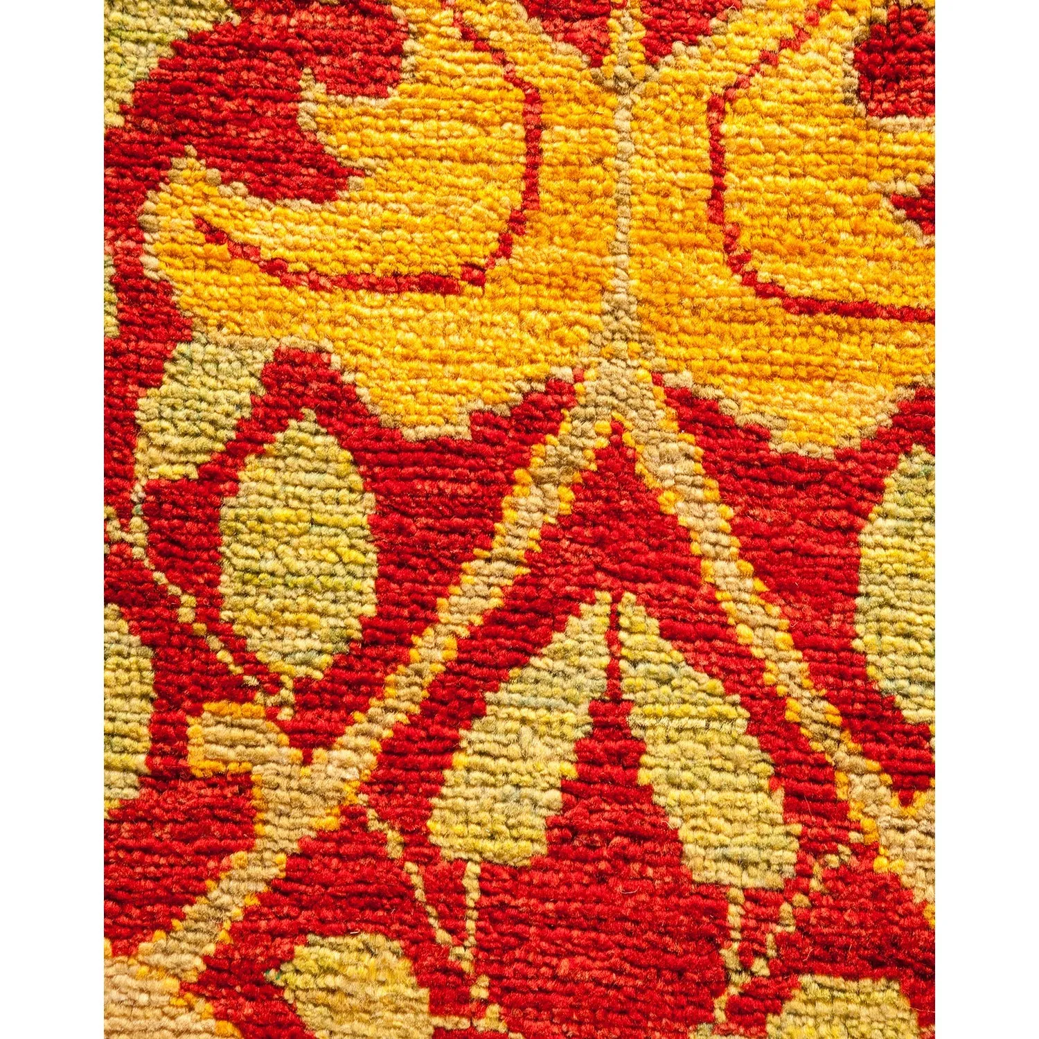 Yellow Transitional Wool Rug - 9'10" x 13'10"