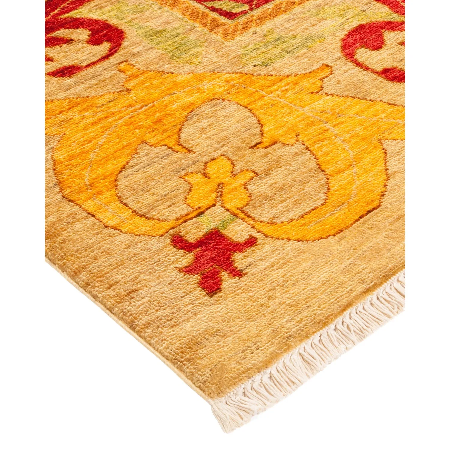 Yellow Transitional Wool Rug - 9'10" x 13'10"