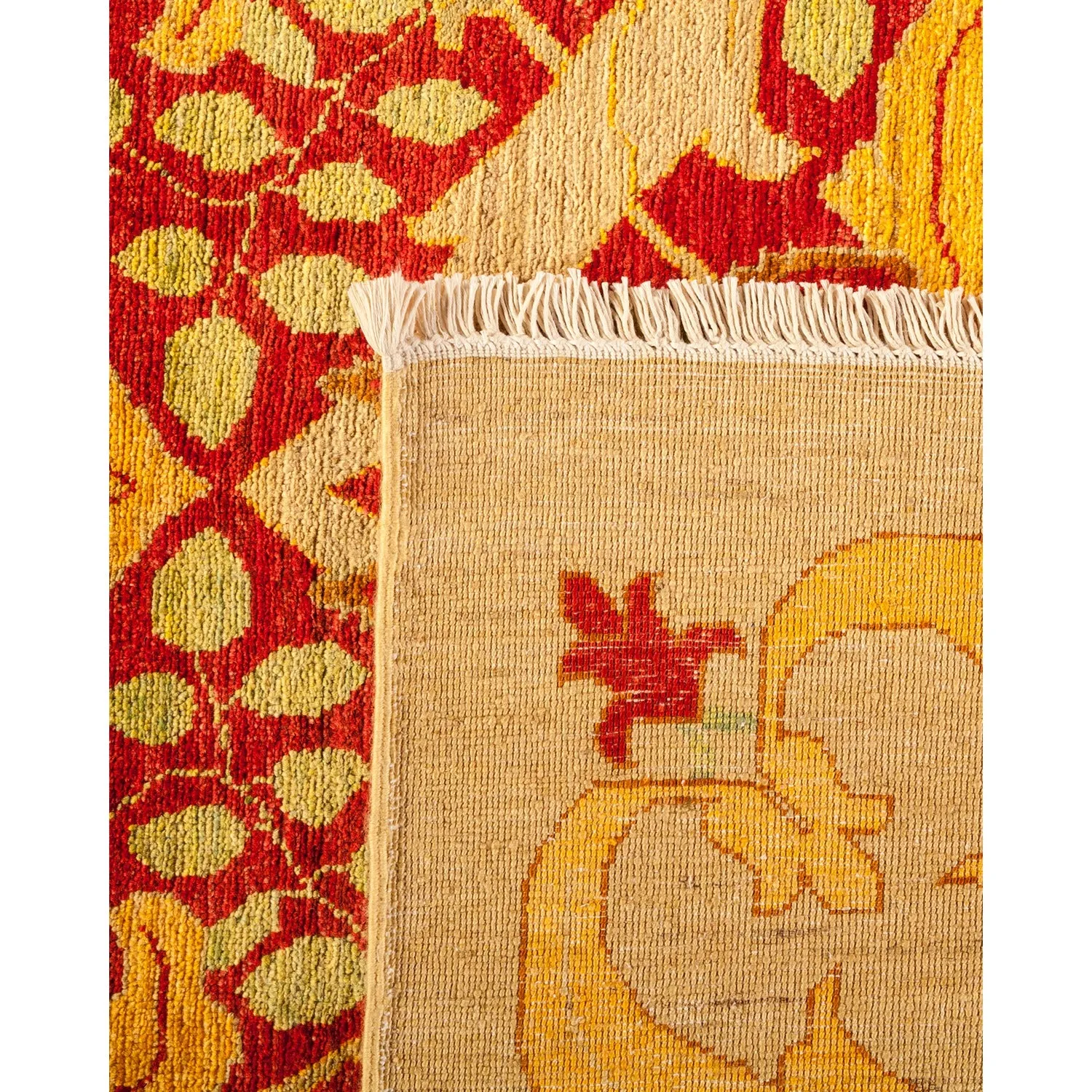 Yellow Transitional Wool Rug - 9'10" x 13'10"