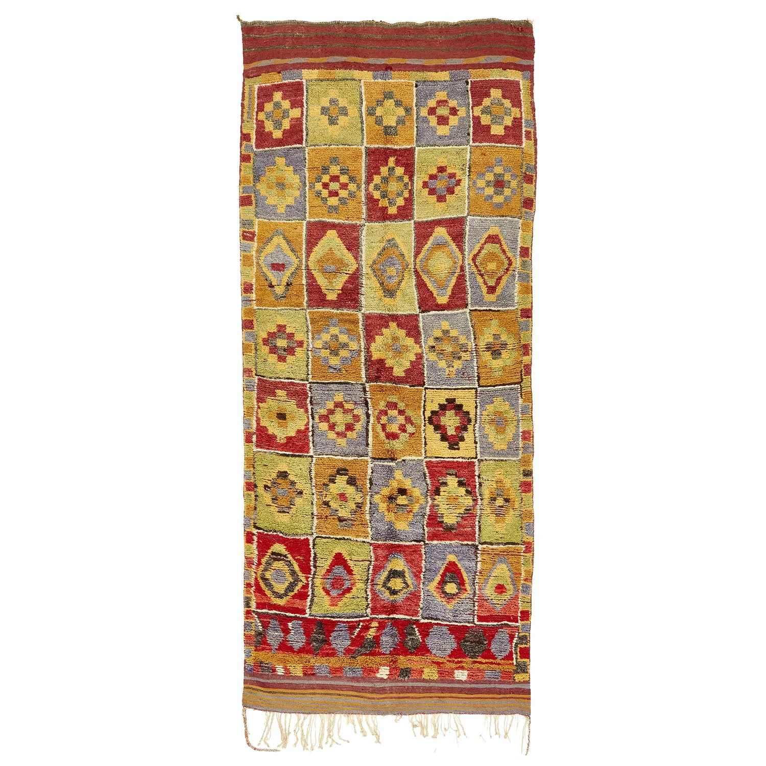 Yellow Vintage Moroccan Wool Runner - 5'11" x 15'3"